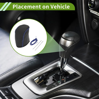 Car Gear Shift Knob Cover for Dodge Journey 2011-2020 - Blue Faux Leather