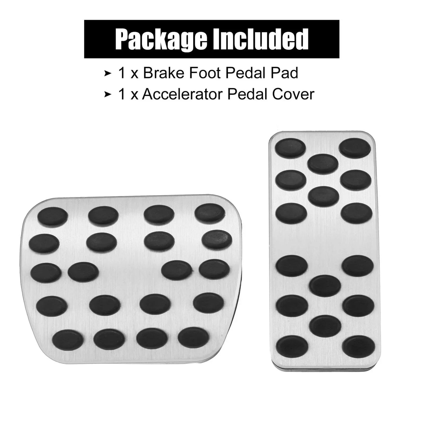 Silver Tone Brake Accelerator Pedal Pad Kit for Mercedes-Benz A B CLA GL R Class (2013-2020)