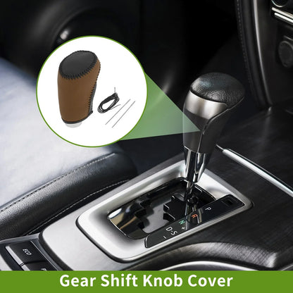 Car Gear Shift Knob Cover for Chevrolet Malibu (2016-2020) Black Brown