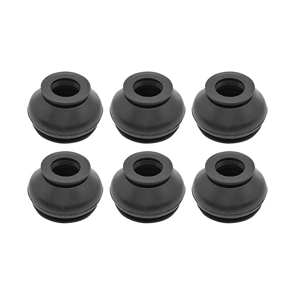 6PCS Black Rubber Ball Joint Dust Boot Covers for Universal Vehicles