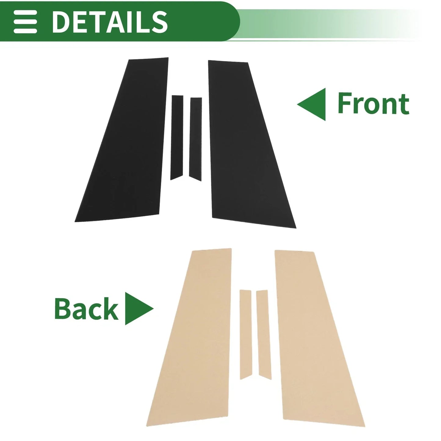 4 Pcs Black Door Pillar Window Trim for Mercedes CLS (2012-2014)