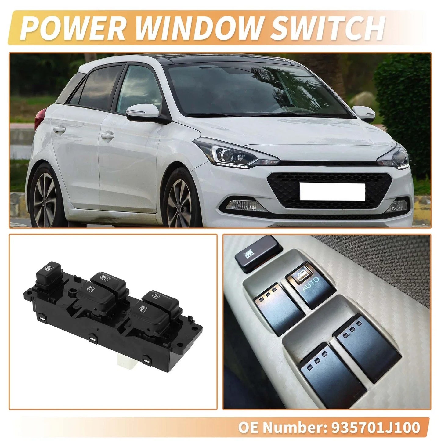 Front Right Power Window Switch for Hyundai i20 (2008-2013)