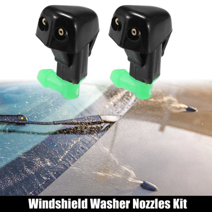 Windshield Wiper Washer Nozzle Spray Jet for Honda Accord  - 2 x Black