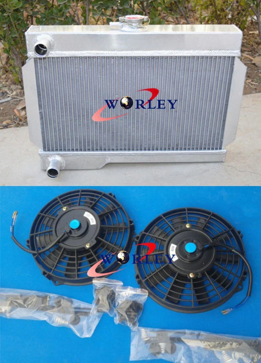 Aluminum Radiator + Fans for Rover MG MGB GT Coupe Convertible (1.8L)