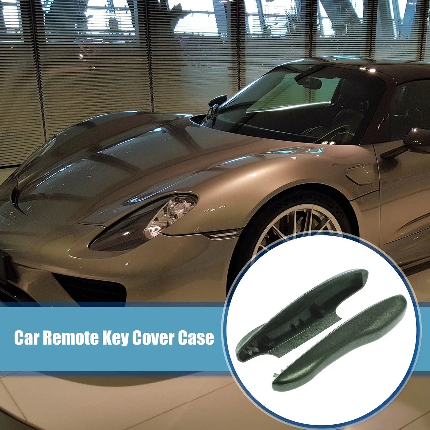 Car Remote Key Side Cover Case Set for Porsche Taycan 911 (2020-2021) Green