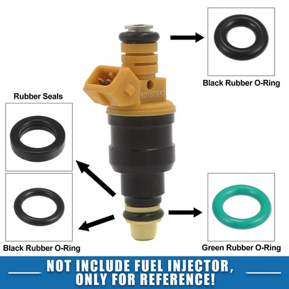 Fuel Injector O-Rings Seals for Honda Accord Civic (1988-2002) - 4 x Rubber Black