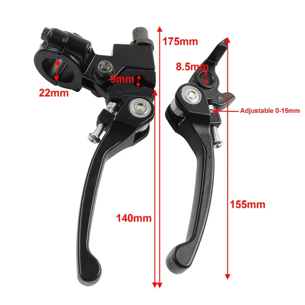 Brake Clutch Levers Red 22mm for Dirt Bike 50cc 125cc