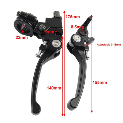 Brake Clutch Levers Red 22mm for Dirt Bike 50cc 125cc
