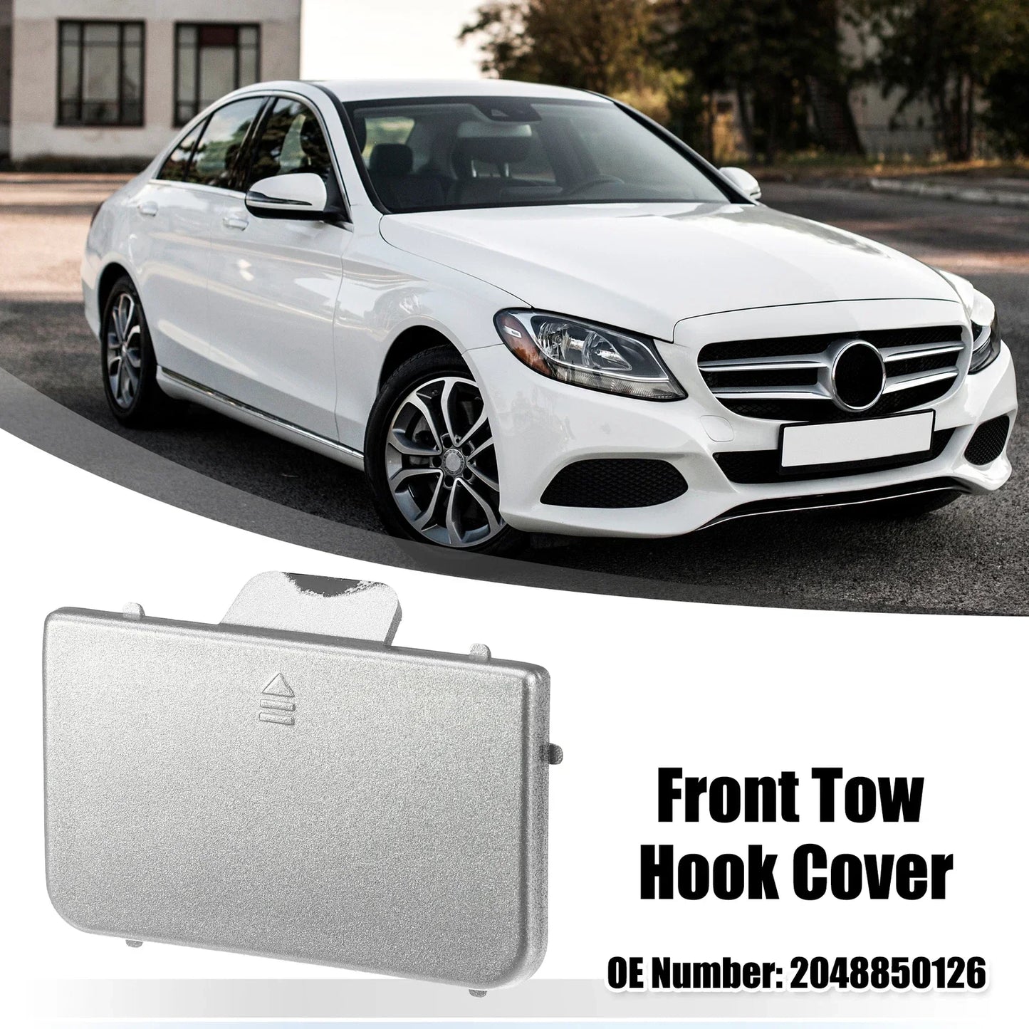 Front Bumper Tow Hook Eye Hole Cover for Mercedes-Benz C-Class (2015-2021)