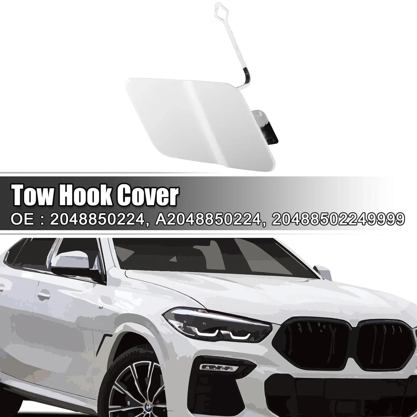 Front Bumper Tow Hook Eye Hole Cover for Mercedes Benz X204 GLK250 (2009-2015)