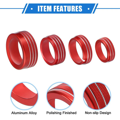5 Pcs AC Climate Control Knob Rings for Chrysler 300, Dodge Challenger (2005-2023)