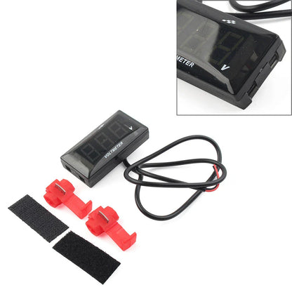 12V Digital LED Display Voltmeter Gauge for Motorcycle - Green