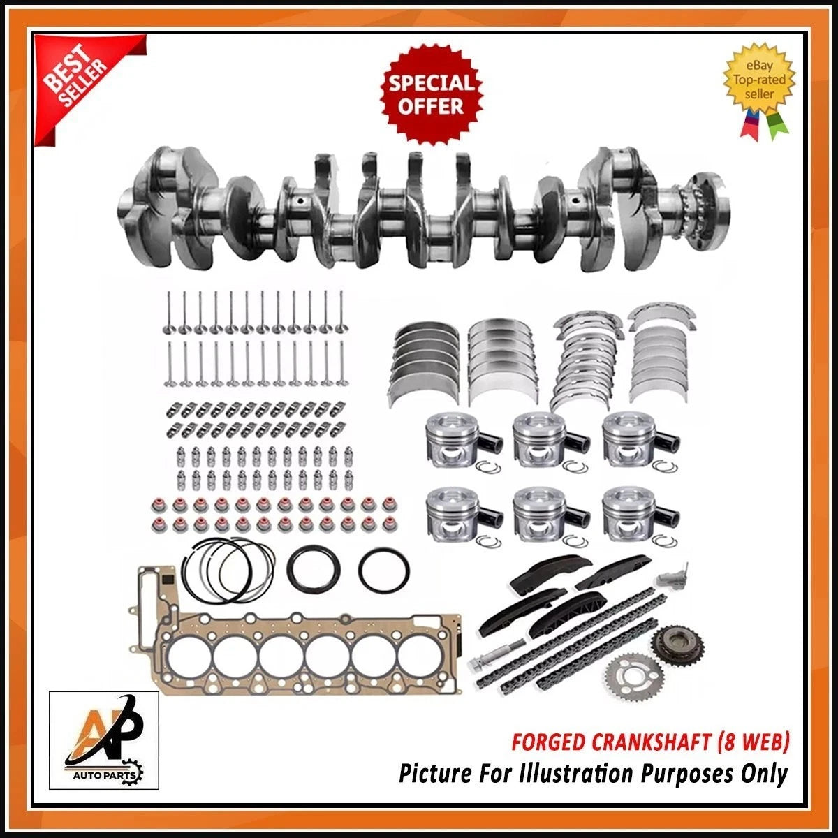 Forged Crankshaft with Engine Rebuild Kit for BMW 3.0D Touring (2013–2018)