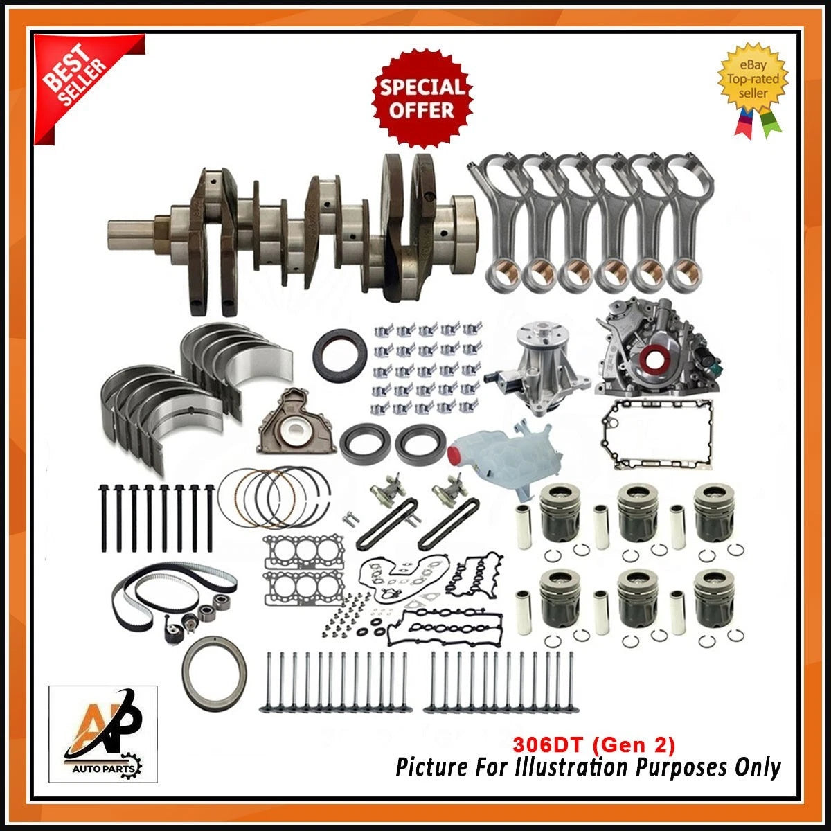 Crankshaft for Jaguar Land Rover 3.0 306DT Engine Gen 2 (2007–2017)