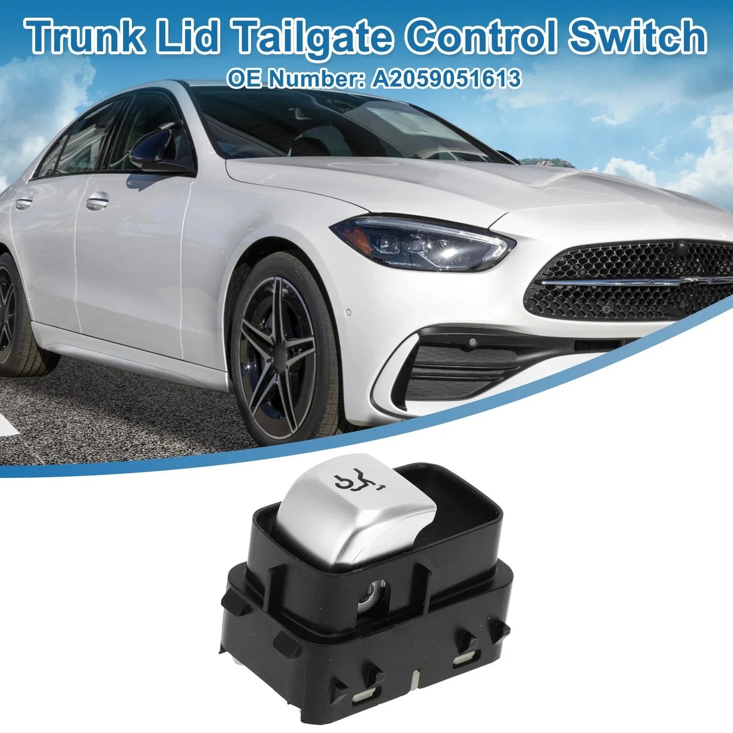 Trunk Release Switch for Mercedes-Benz C180 2017-2018 Black