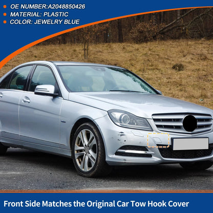 Front Car Bumper Tow Hook Cover for Mercedes-Benz (2012-2015) - Jewelry Blue