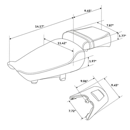 Rider & Passenger Pillion Seat for Harley Sportster S RH1250S (2021-2025)