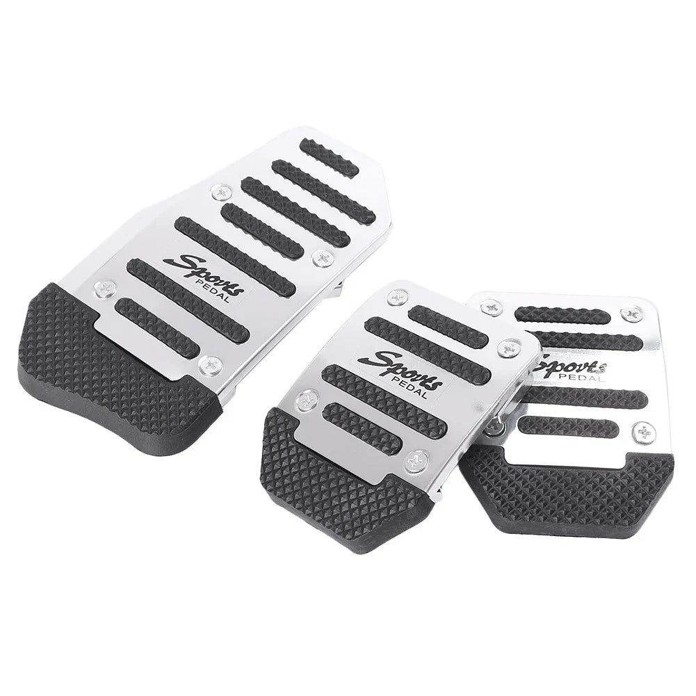 Anti-Slip Foot Rest Throttle Brake Clutch Pedal for Universal Manual Silver