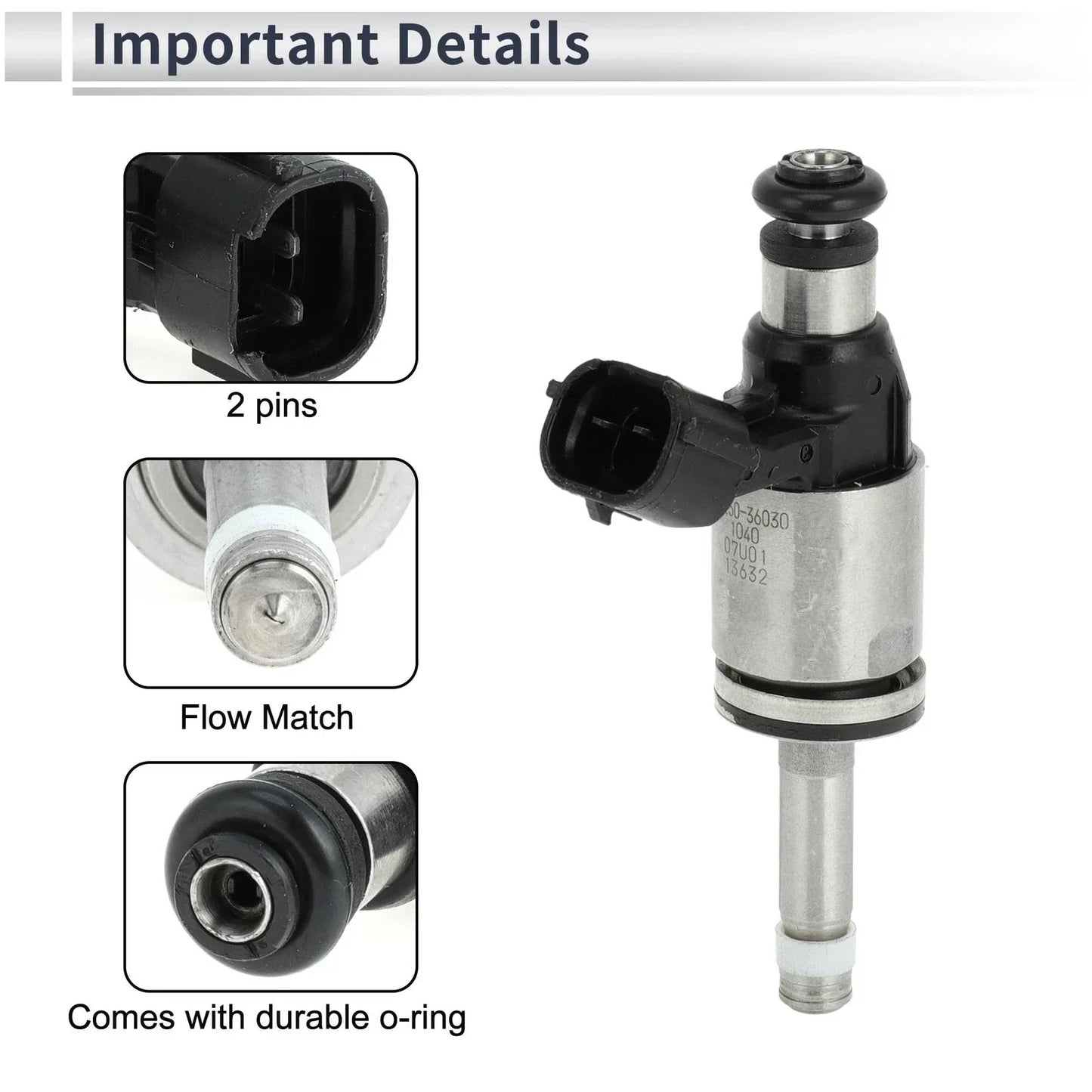 Fuel Injector for Lexus NX200t 2.0L (2015-2017) - 1 x Black Injector