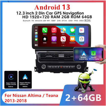 12.3'' Car Stereo Radio GPS WIFI for Nissan Altima/Teana (2013-2018)