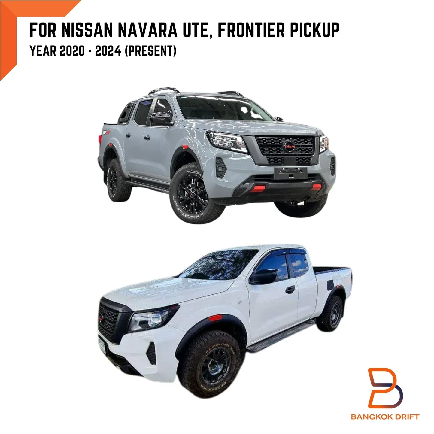 3" Matte Black Fender Flare Wheel Arch for Nissan Navara Ute (2021-2024)