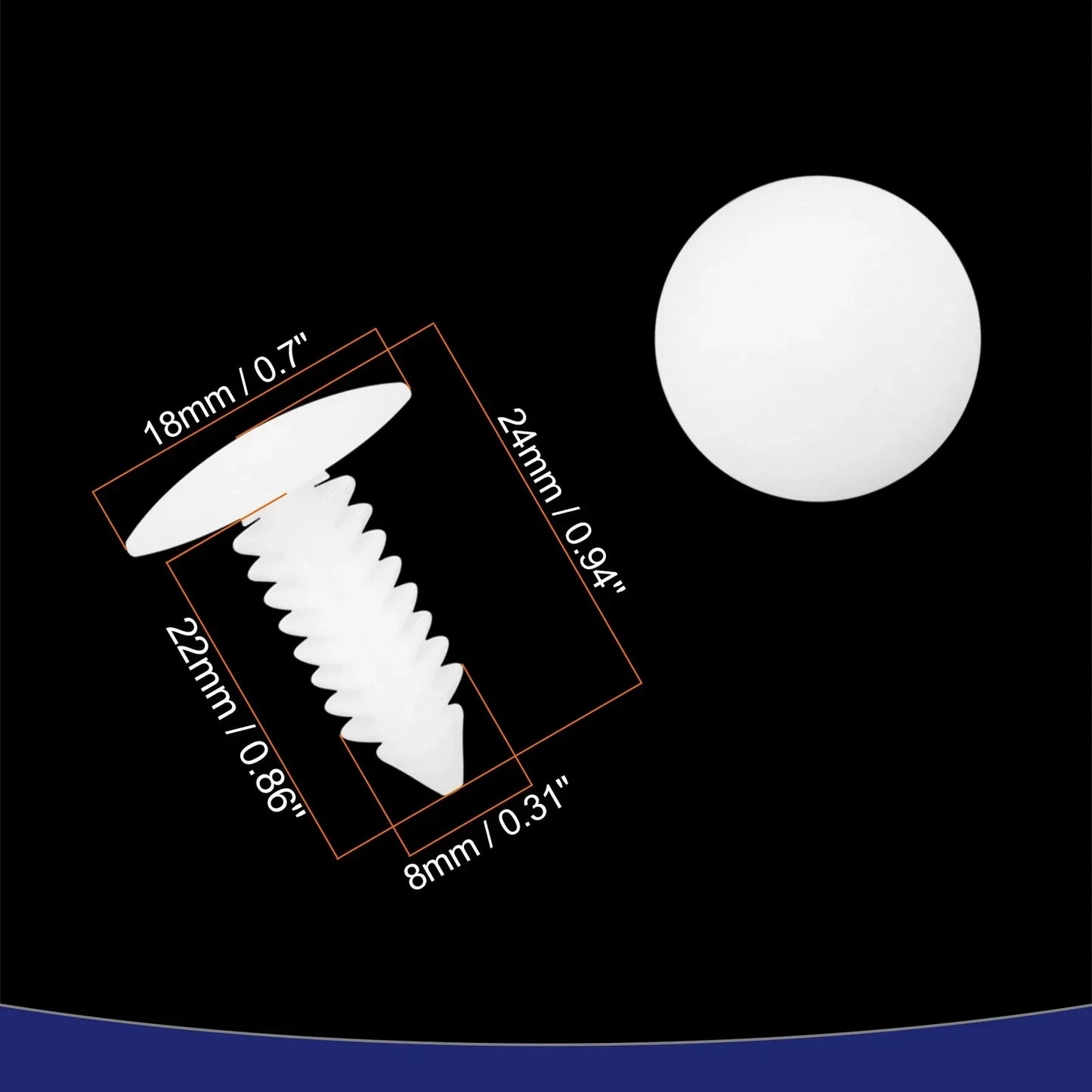 White Expansion Trunk Clips for Honda (40)