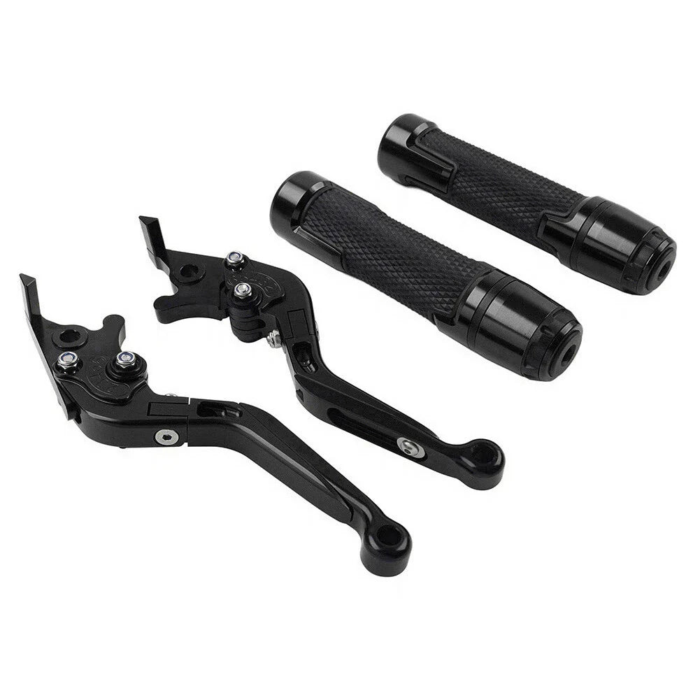 CNC Black Extendable Brake Clutch Levers & Grips for Daytona 675 (2006-2018)