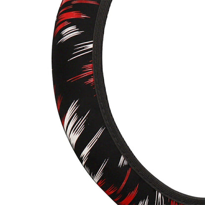 15" PU Leather Steering Wheel Cover for Car Accessories Black-Red