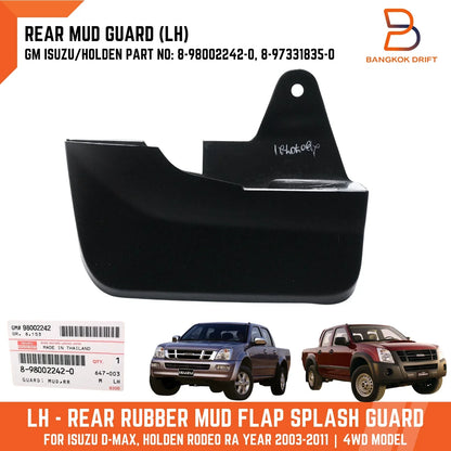 LH Left Rear Mud Splash Guard for Holden Rodeo RA (2003-2011)