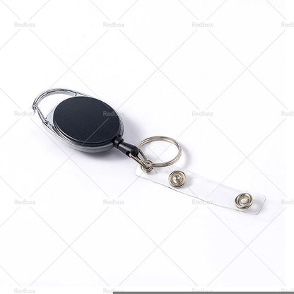 10 x Oval Key Rings Retractable ID Pull Holder Reel Belt Clip