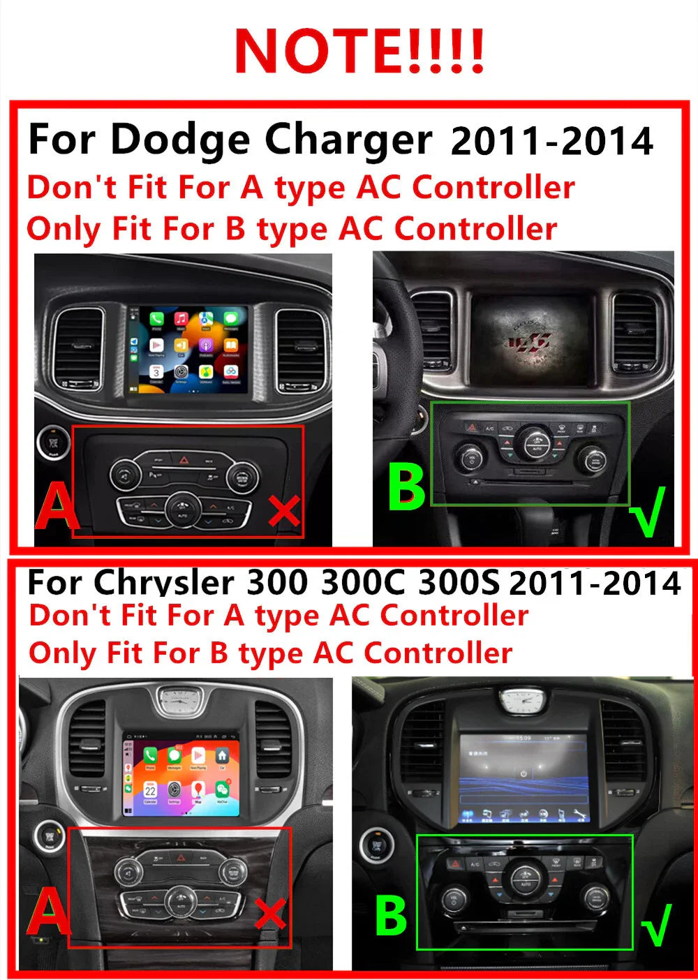 8.4'' Car Head Unit GPS Wifi for Dodge Charger Chrysler 300 2011-2014