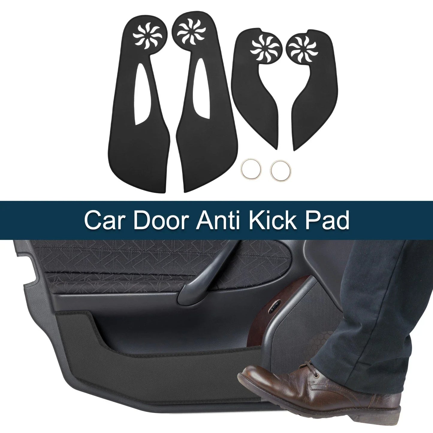 Car Door Anti Kick Pad Sticker Protector for Honda Fit (2008-2013) Black 1 Set