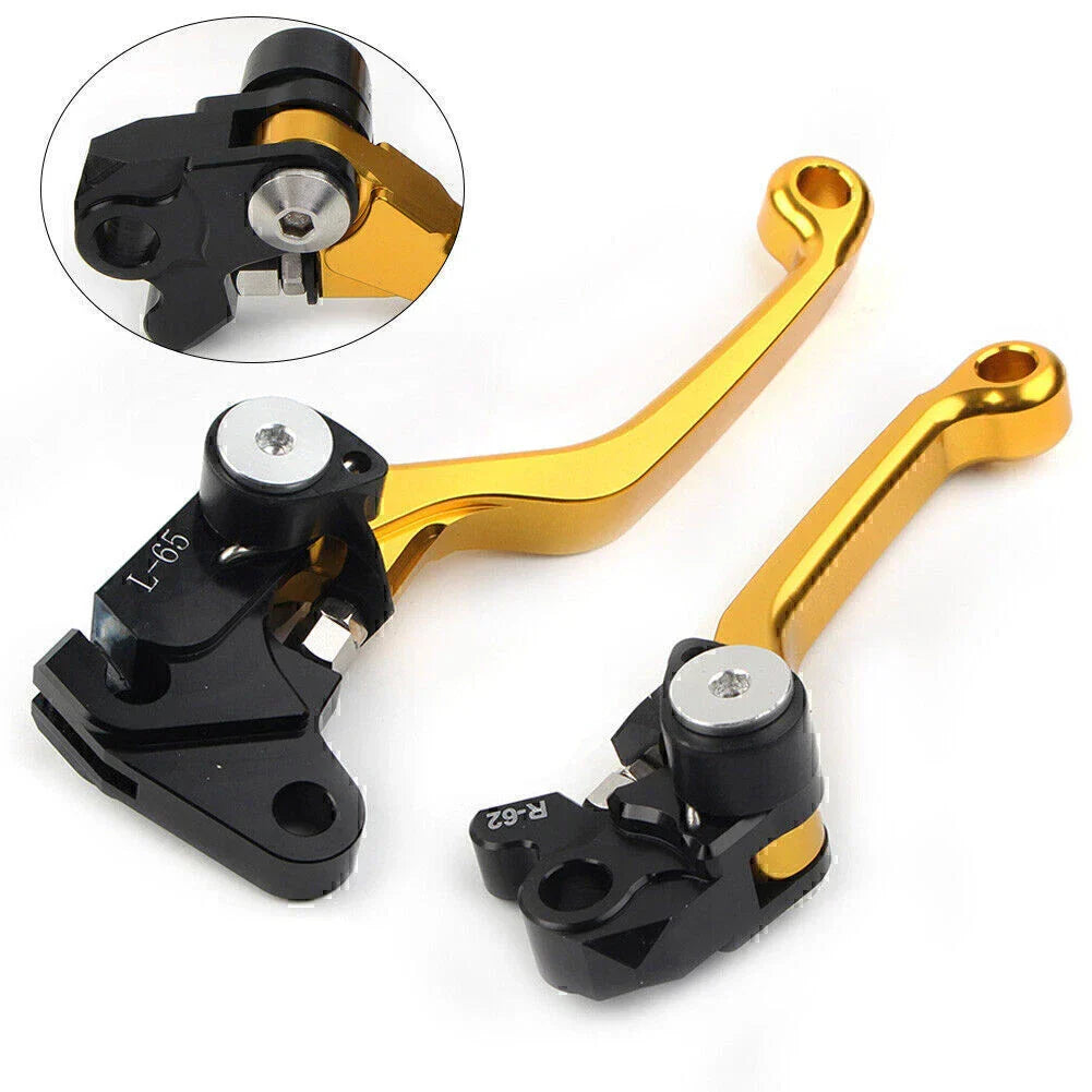 Gold Pivot Brake Clutch Levers for YAMAHA WR 250F WR 450F (2001-2016)