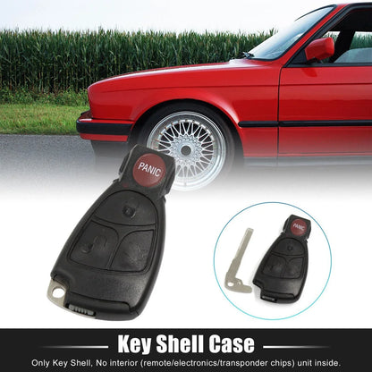 Key Fob Shell Case for Mercedes-Benz 4 Button Black (2010-2015)