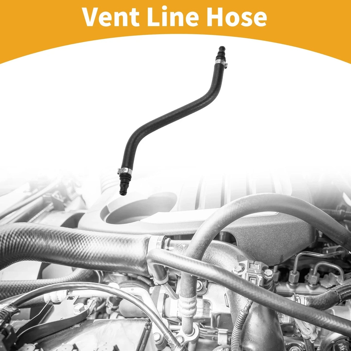 Vent Line Hose for Mercedes-Benz E350 3.5L 2010-2016 (A2125010525) Rubber Black