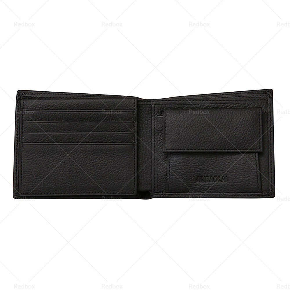 Leather Wallet for Black/Brown Mens Cowhide Coin Purse with Card Slots