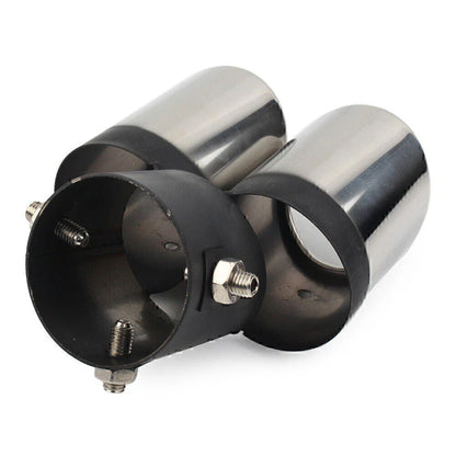 Dual Stainless Steel Rear Exhaust Pipe Tail Muffler Tip for Universal Vehicles