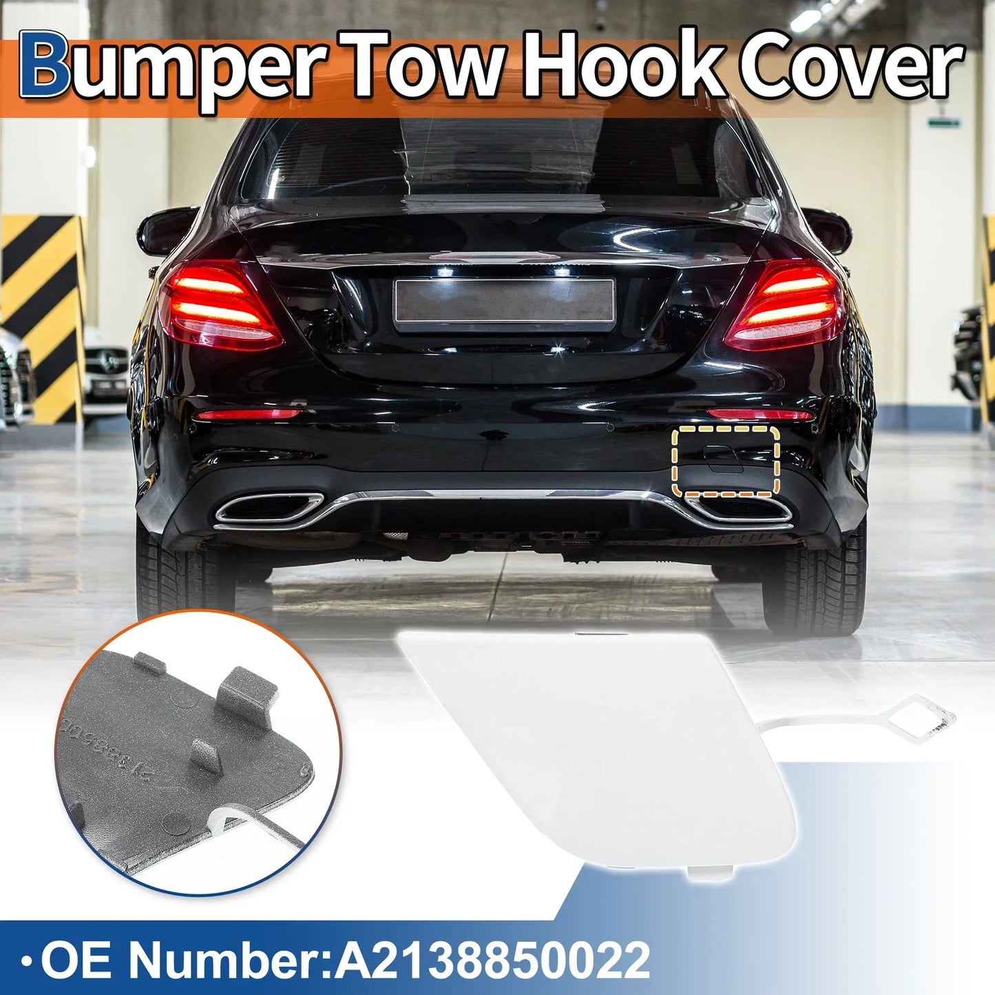 Rear Tow Hook Cover for Mercedes-Benz E-Class W213 (2017-2023) White
