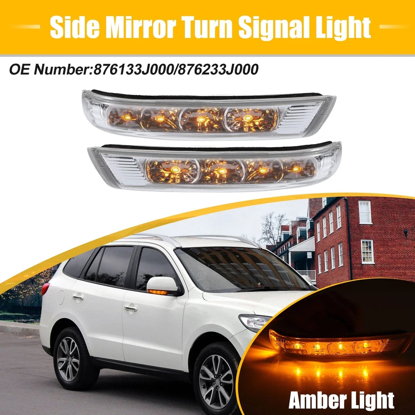 LED Side Mirror Turn Signal Lights for Hyundai Santa Fe (2007-2012)
