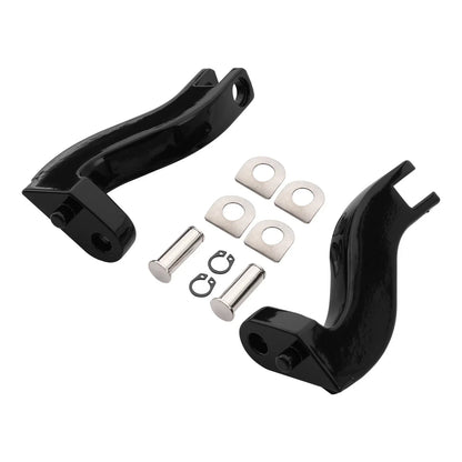 Black Rear Passenger Footpegs Bracket Mount for Harley Touring (1993-2025)