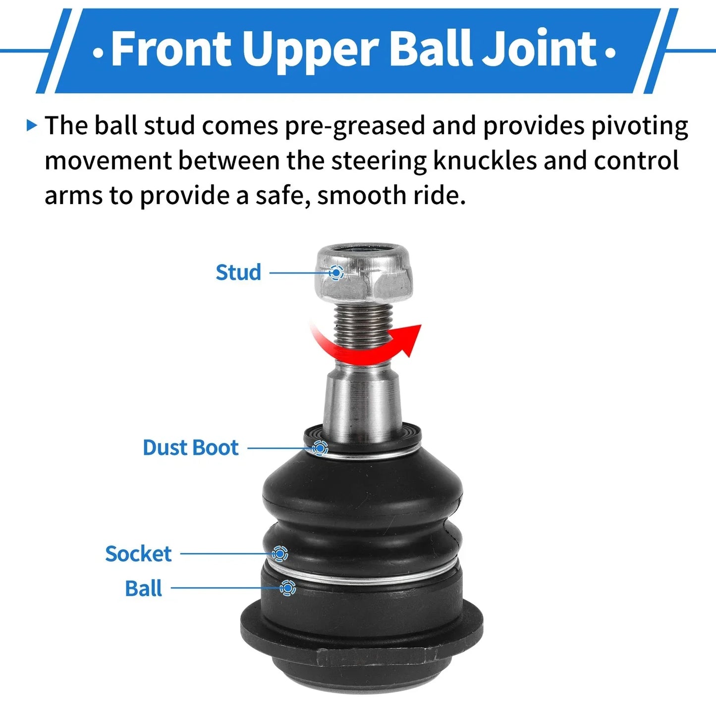 2 x Front Upper Ball Joints for Dodge Durango (2011-2015)