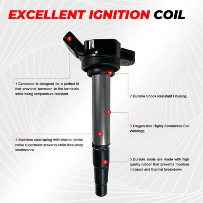 4 x Ignition Coils & Spark Plugs for Toyota Matrix / Scion xD 1.8L (2011-2014)