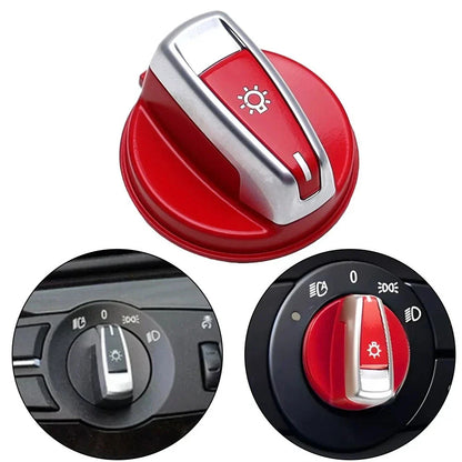 Red Headlight Turn Knob Switch Cap for BMW E90 E92 3 Series (2005–2013)