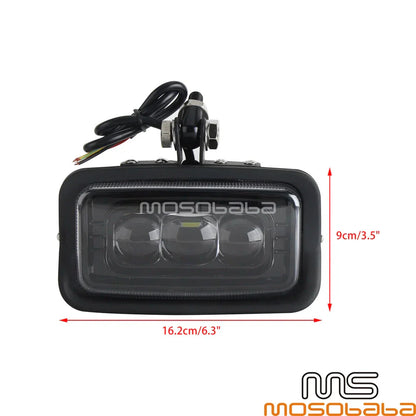 Black Shell LED Custom Headlight w/ Hi/Lo Beam for Harley FLHTC