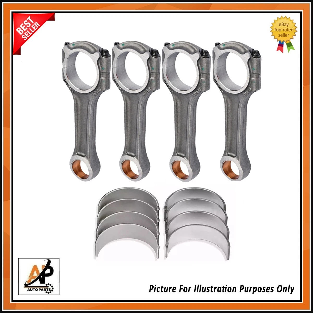 Connecting Rod and Big End Bearing Set for Mercedes Sprinter OM611 Diesel ()