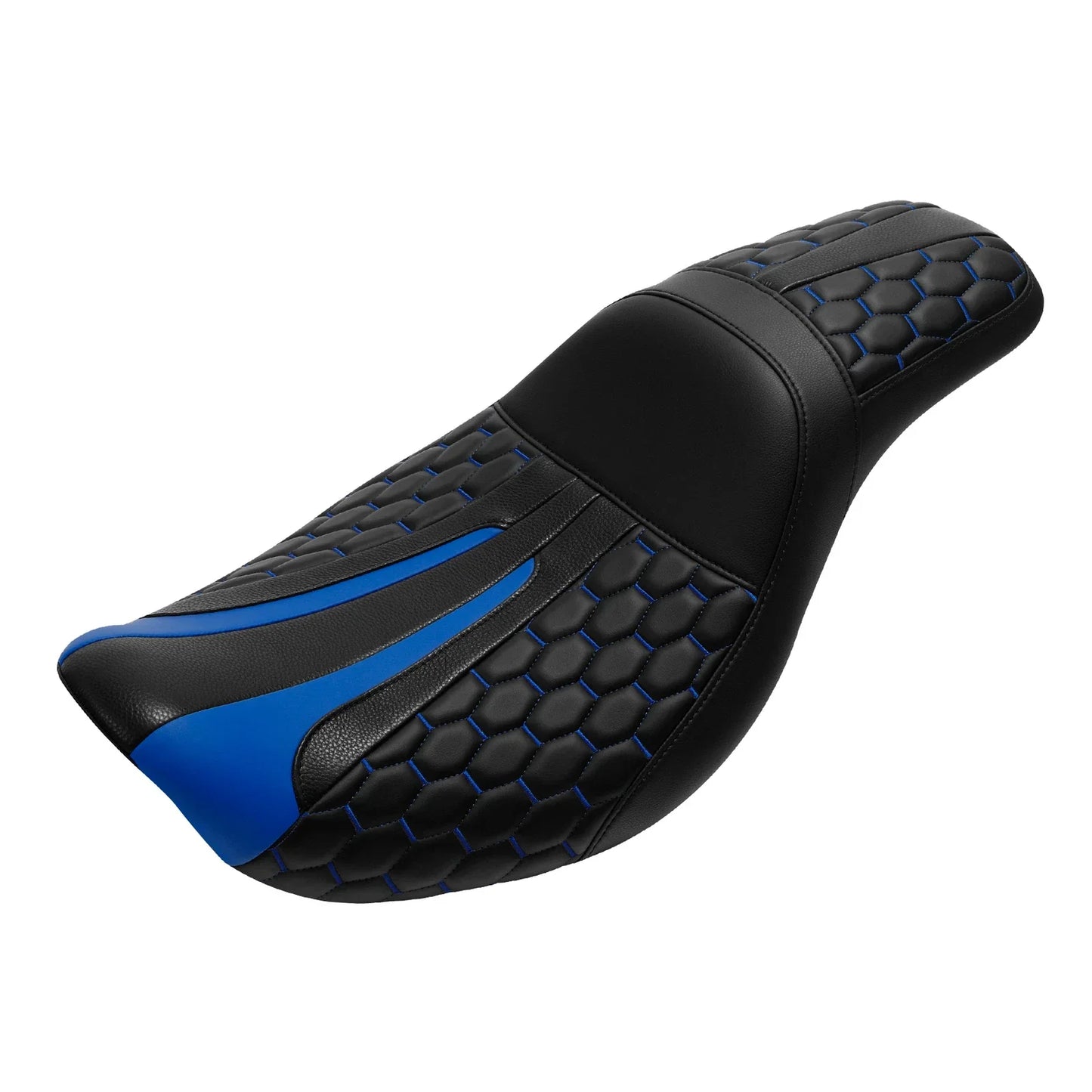 Black & Blue Driver & Passenger Seat for Harley Dyna Low Rider (2006-2017)
