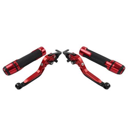 Red Extendable Brake Clutch Levers & Grips for Suzuki GSXR150 (2017-2023)