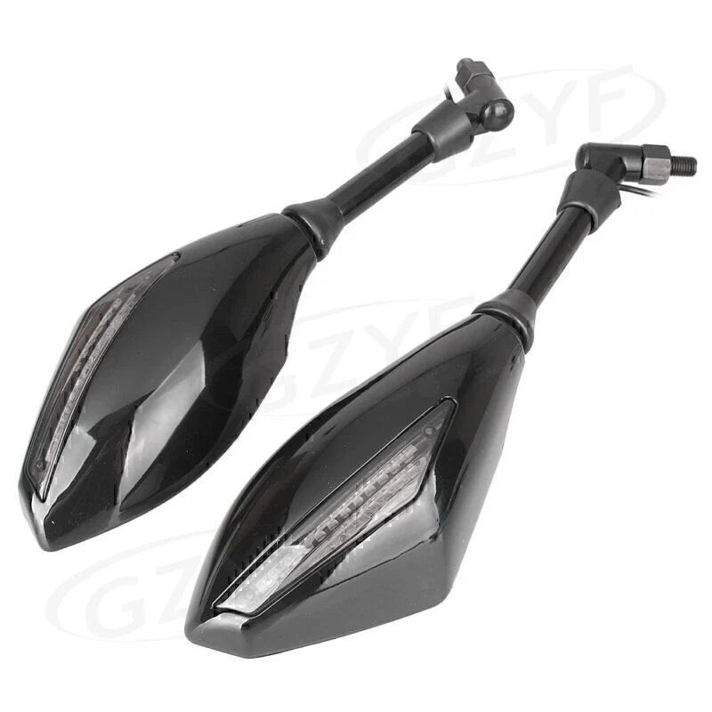 Black LED Turn Signals & Brake Lights for Universal Moto Mirrors