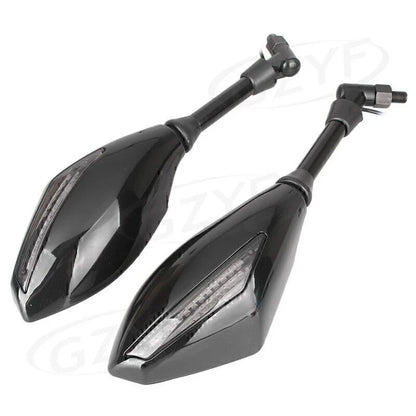 Black LED Turn Signals & Brake Lights for Universal Moto Mirrors