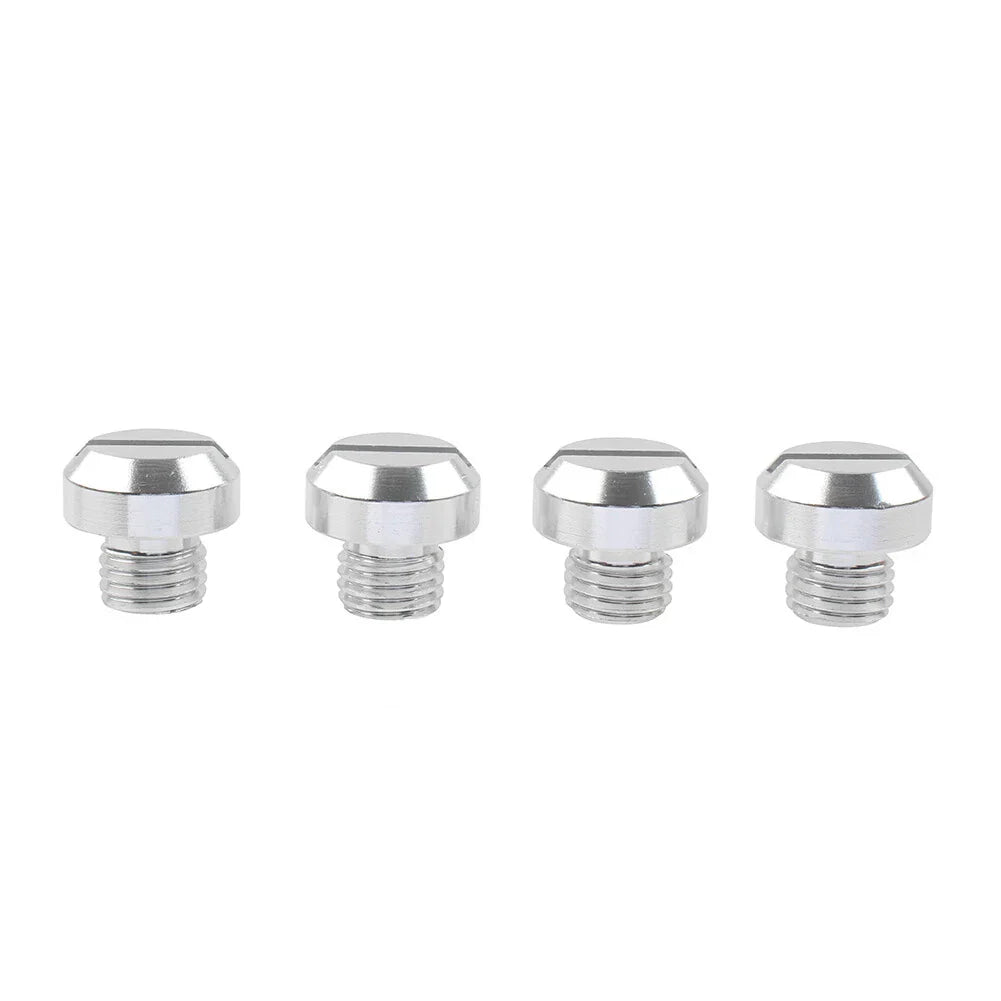 4PCS M10 Motorcycle Mirror Hole Blanking Plugs Screws Caps Silver